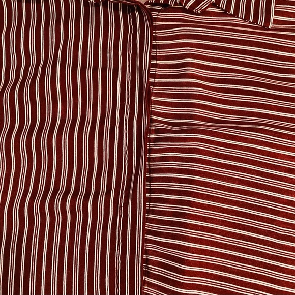Vintage burgundy and white shirt with contrasting stripes. - Picture 6 of 7